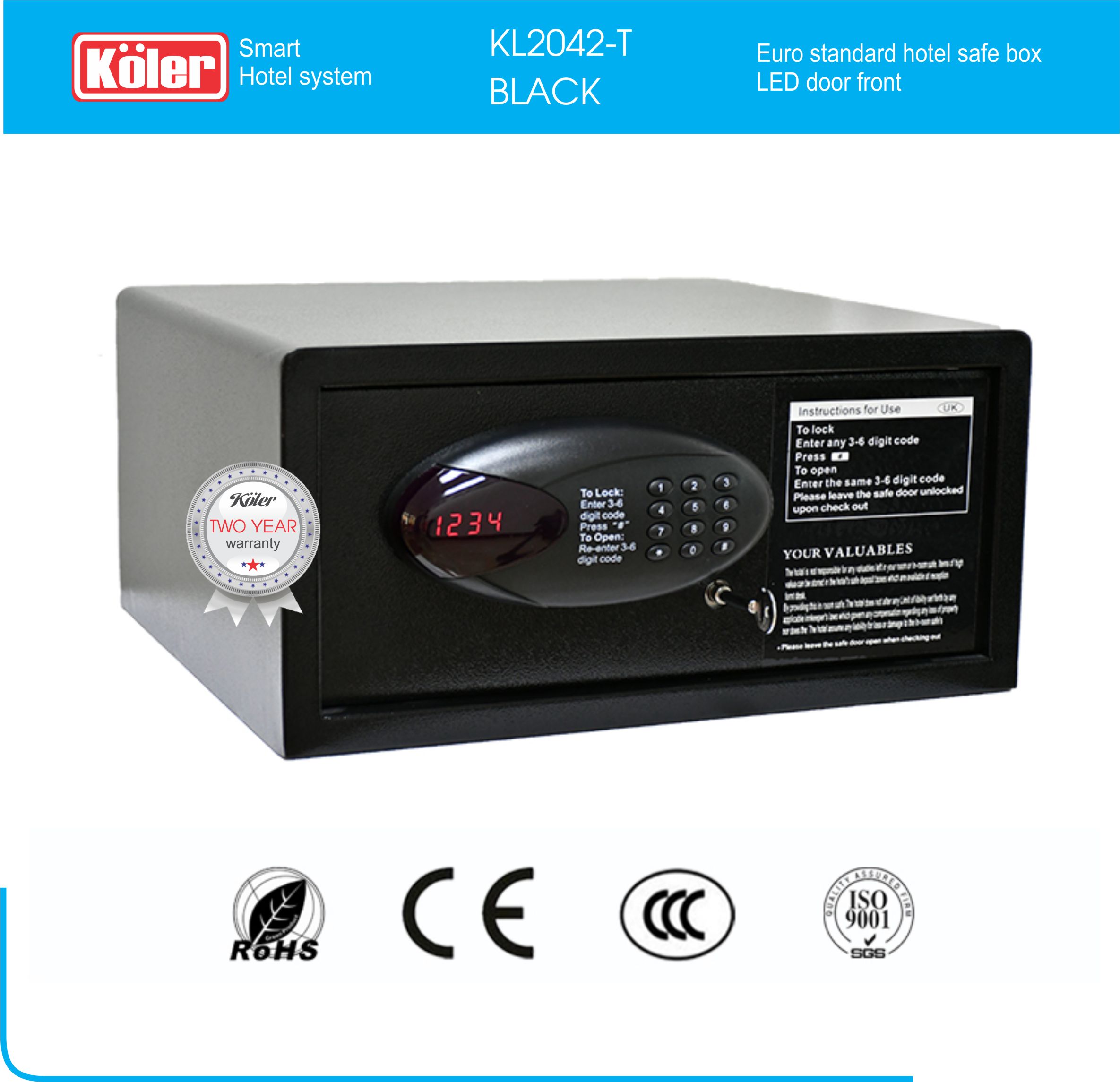 Safe box KL2042-T Black